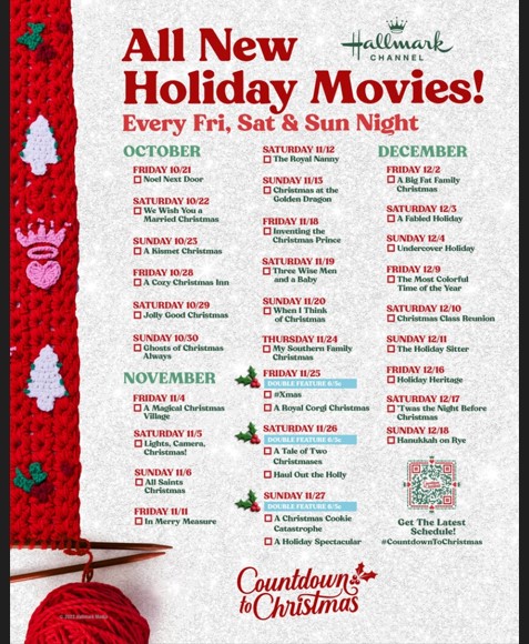 2022 Hallmark Christmas Movies Schedule