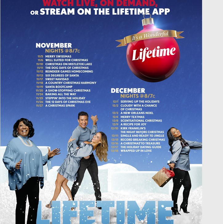 2022 It’s a Wonderful Lifetime Christmas Printable Schedule