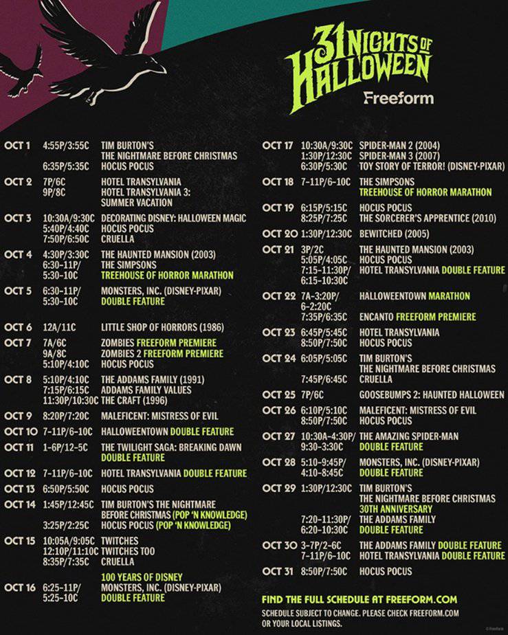 Freeform’s 31 Nights of Halloween 2023 Schedule